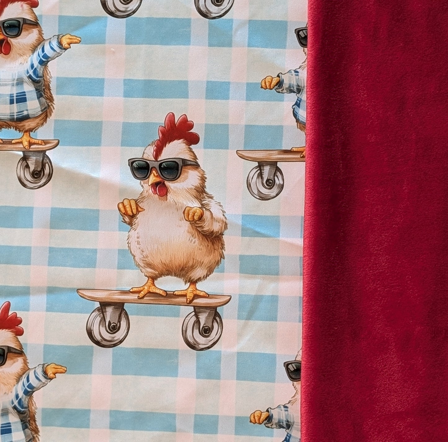 Skating Chicken PUL-Over Fleece Cover LOW STOCK