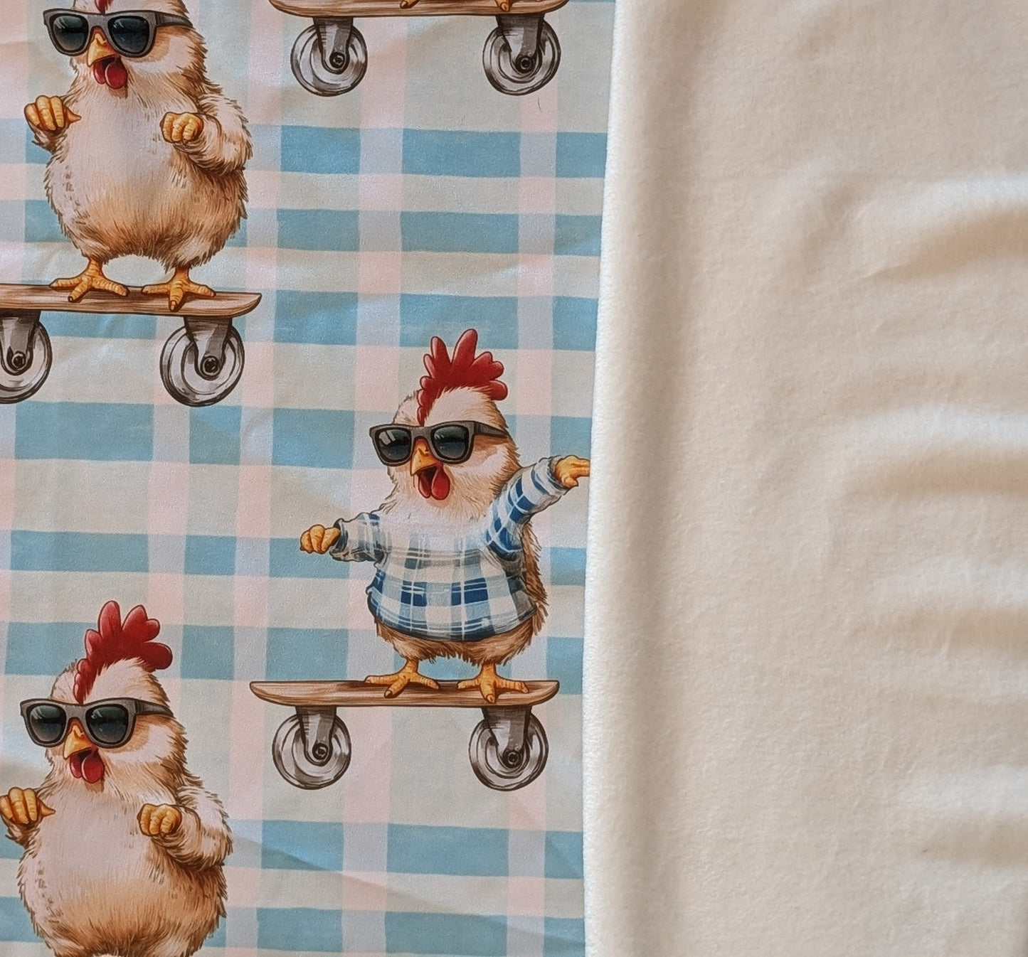 Skating Chicken PUL-Over Fleece Cover LOW STOCK