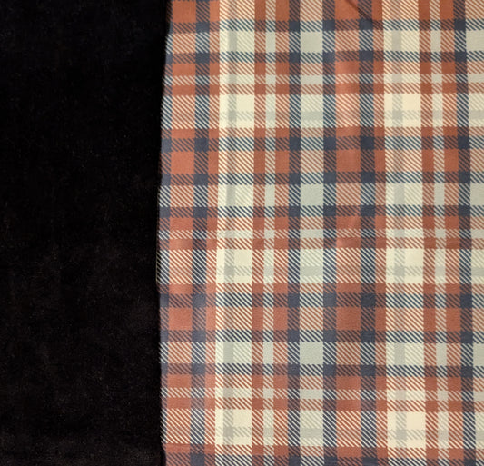 Brown and Black Plaid PUL-Over Fleece Cover