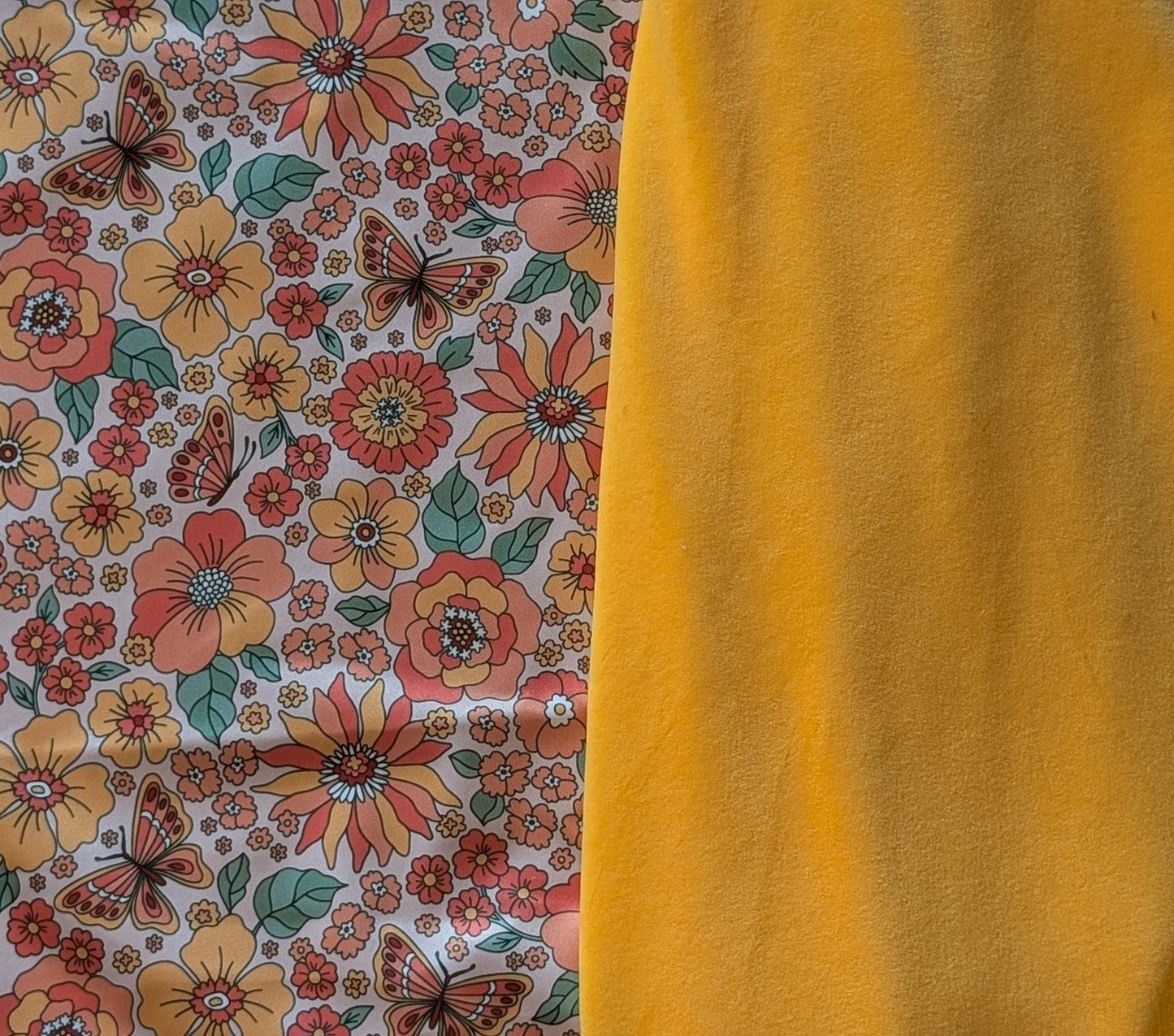 Retro Floral Butterflies PUL-Over Fleece Cover LOW STOCK