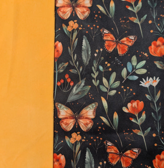 Orange Butterfly Flowers PUL-Over Fleece Cover