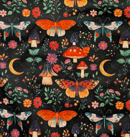 Moths, Mushies and Moons Floral PUL-Over Fleece Cover LOW STOCK