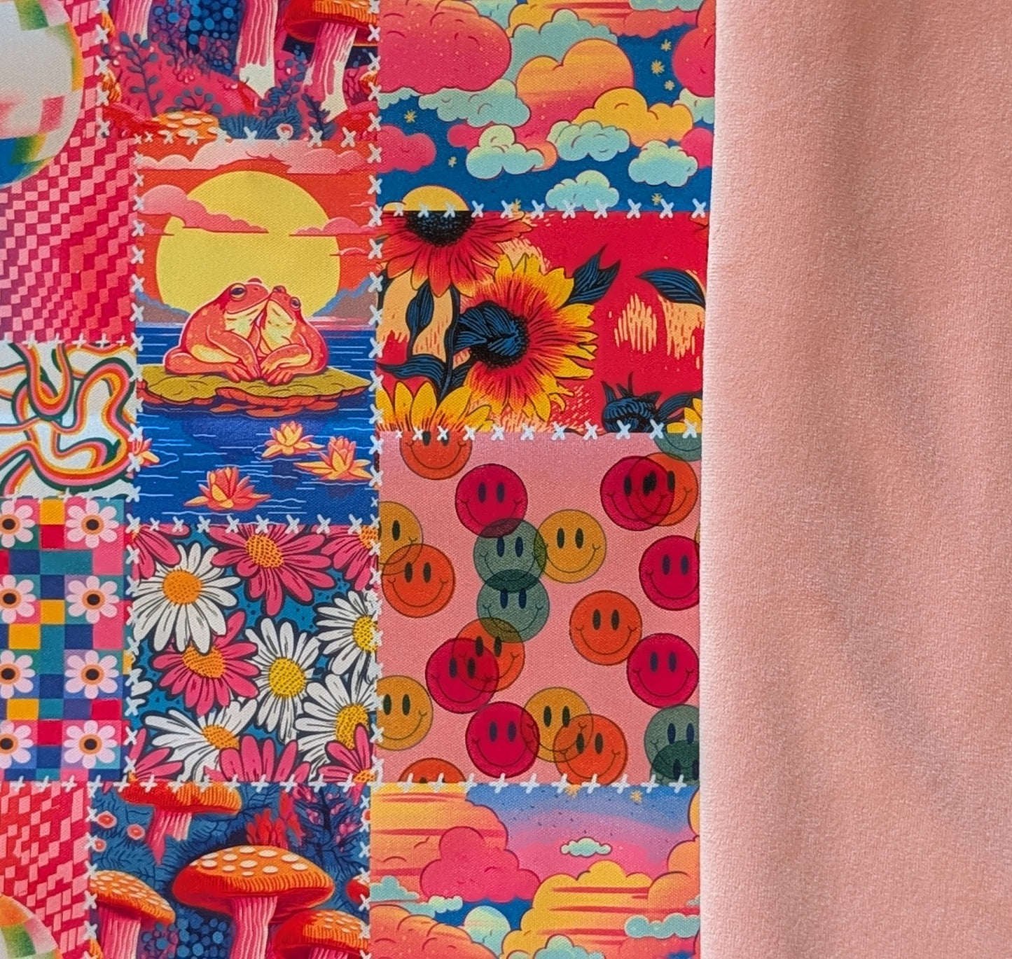 Neon Patchwork PUL-Over Fleece Cover