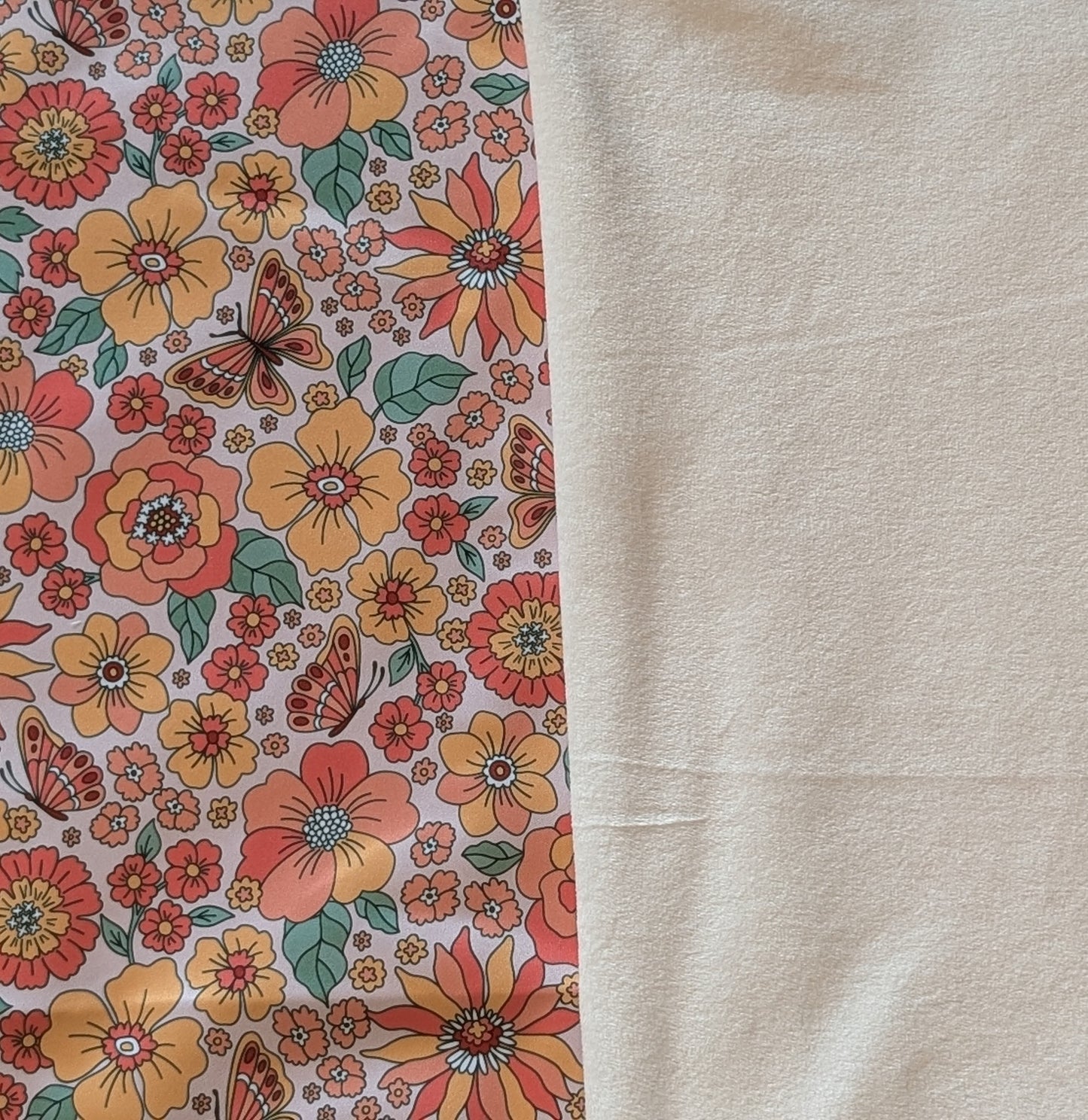 Retro Floral Butterflies PUL-Over Fleece Cover LOW STOCK