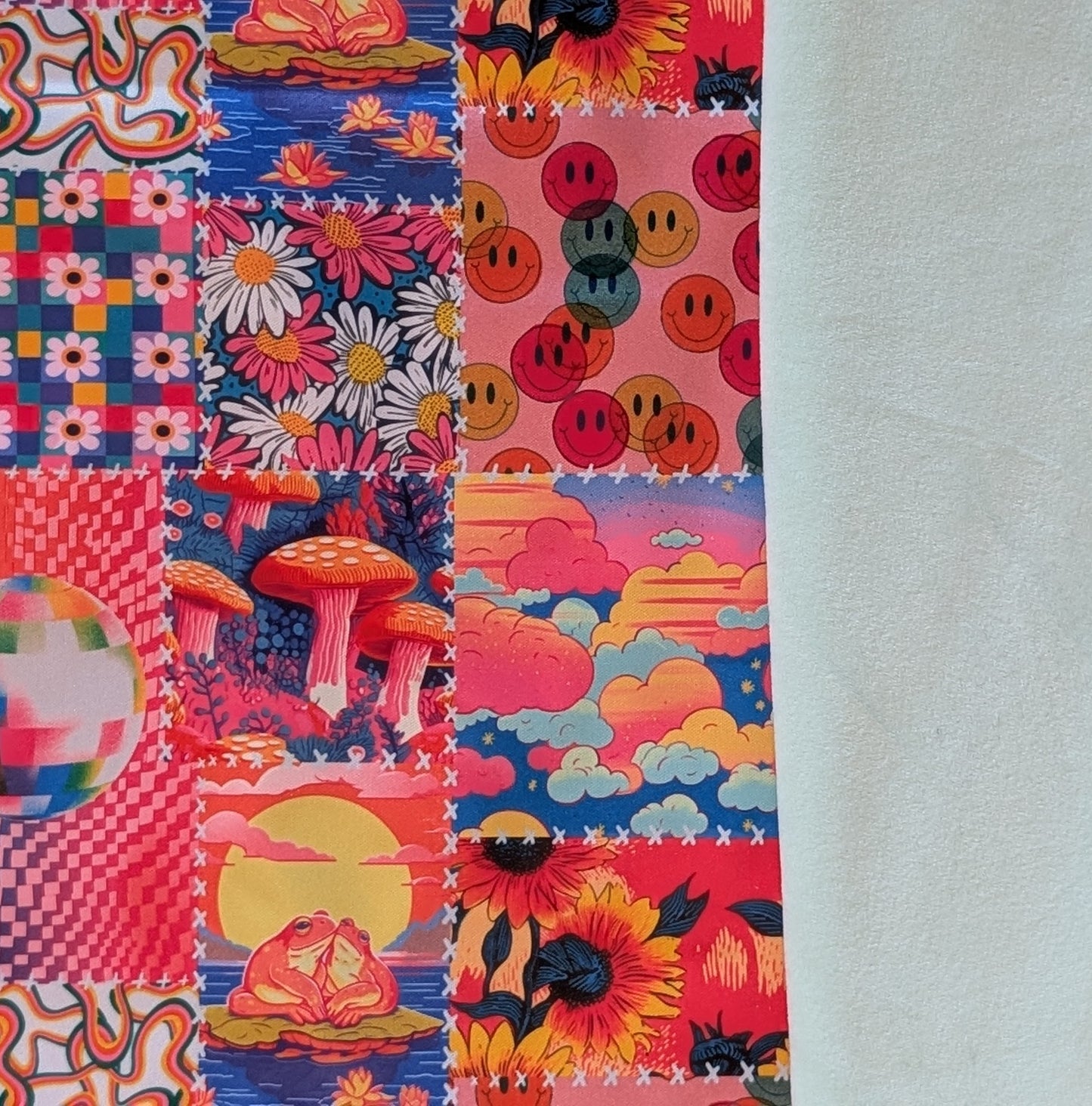 Neon Patchwork PUL-Over Fleece Cover