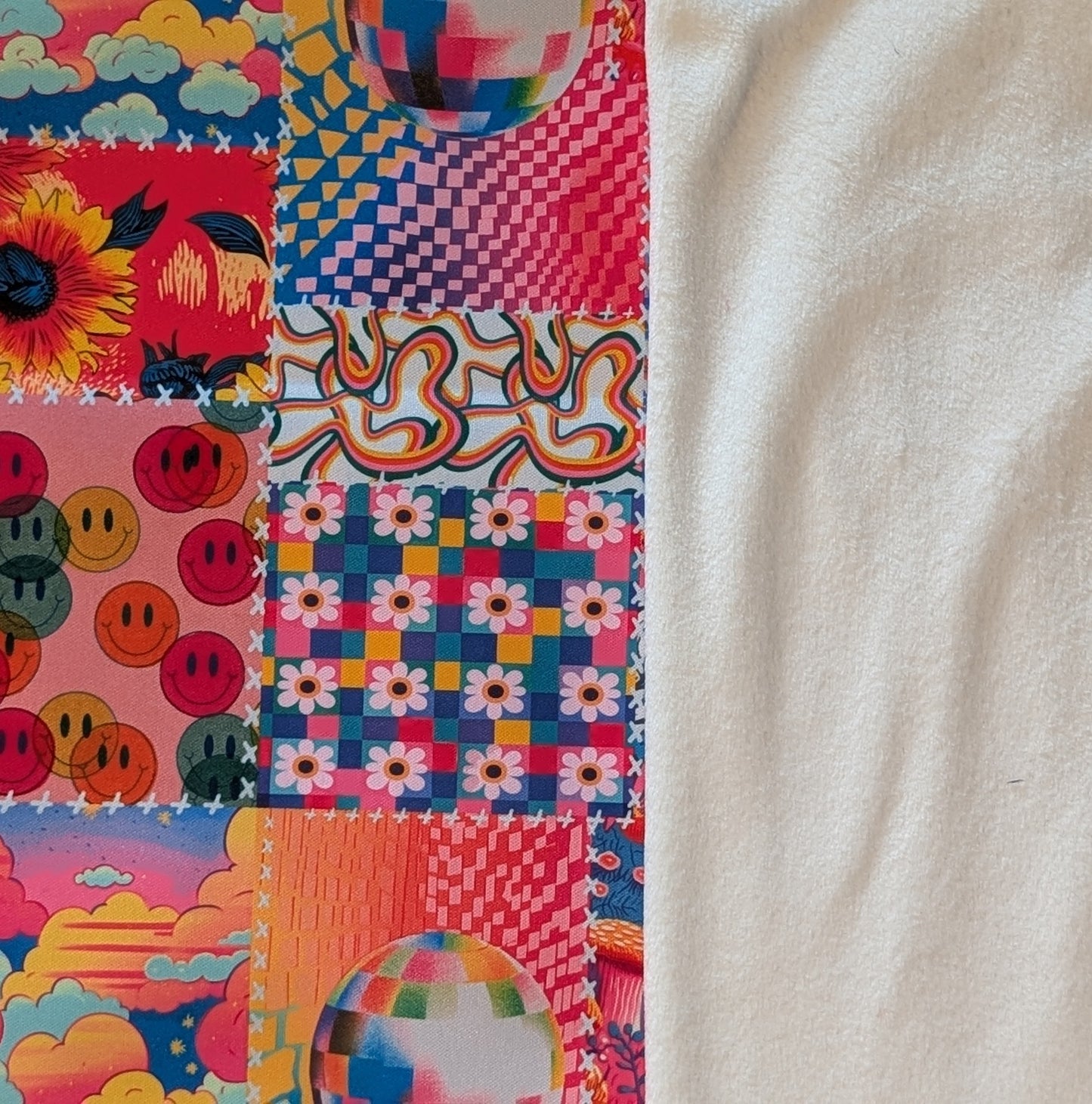 Neon Patchwork PUL-Over Fleece Cover