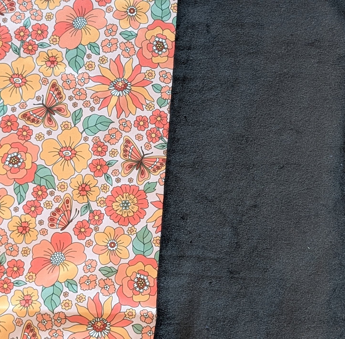 Retro Floral Butterflies PUL-Over Fleece Cover LOW STOCK