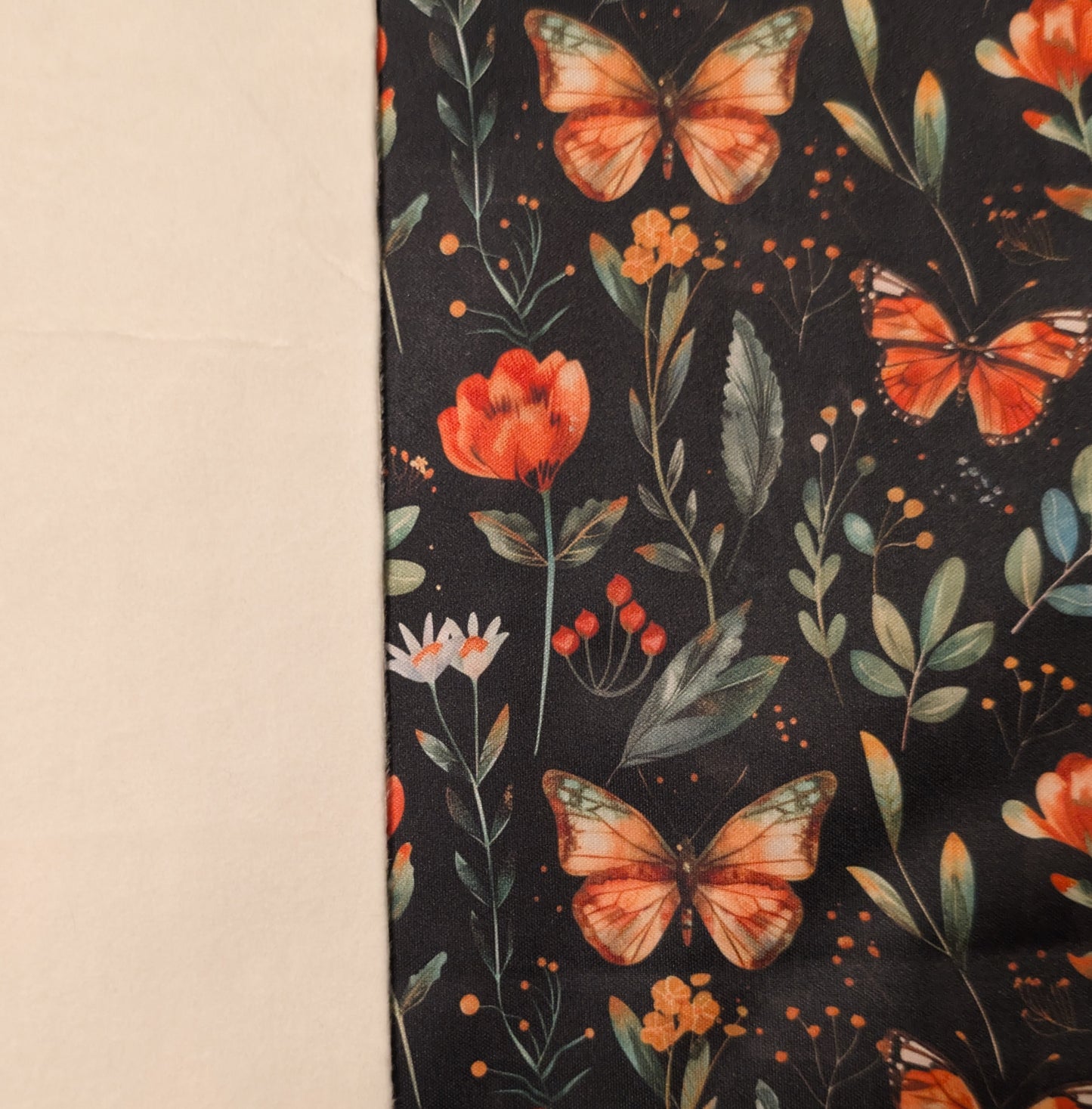 Orange Butterfly Flowers PUL-Over Fleece Cover